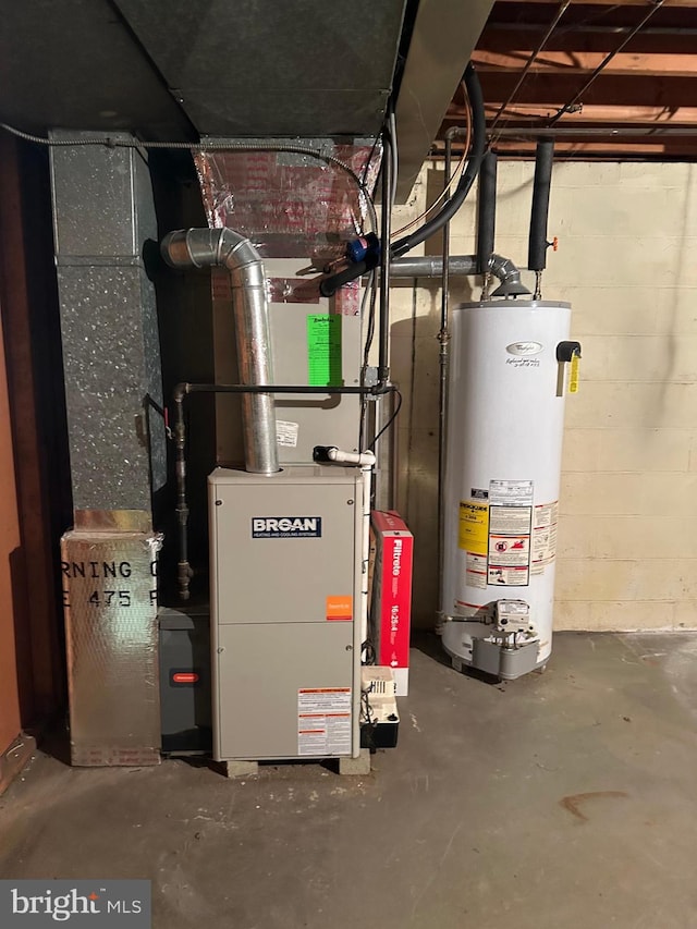 utilities featuring gas water heater