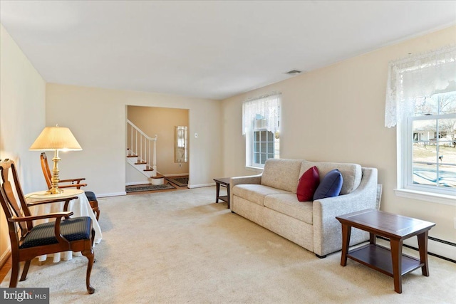 view of carpeted living room