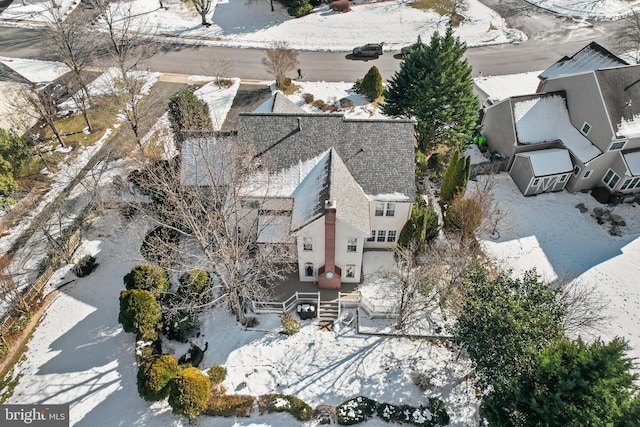 view of snowy aerial view