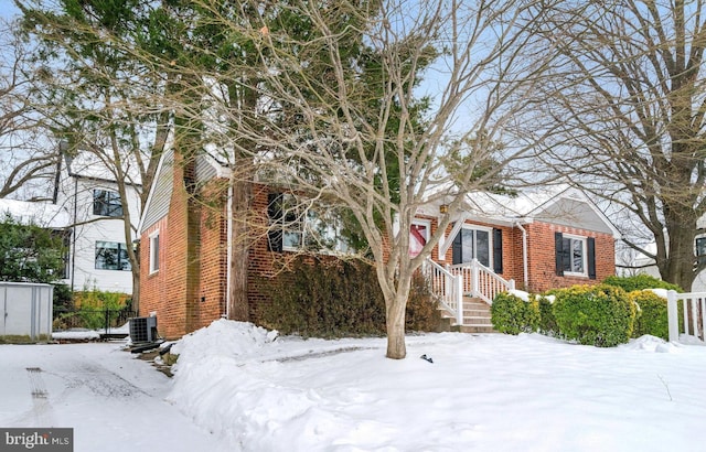 view of front of home with central AC