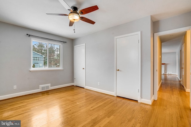 unfurnished bedroom featuring light hardwood / wood-style floors