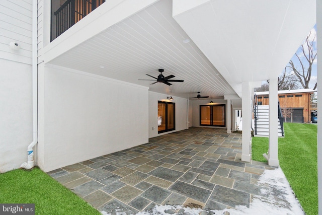 view of patio with ceiling fan