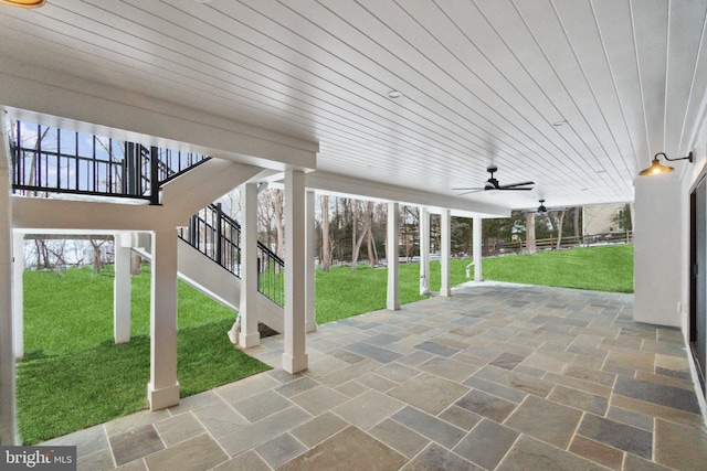 view of patio / terrace with ceiling fan