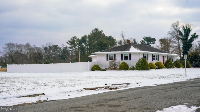 view of single story home