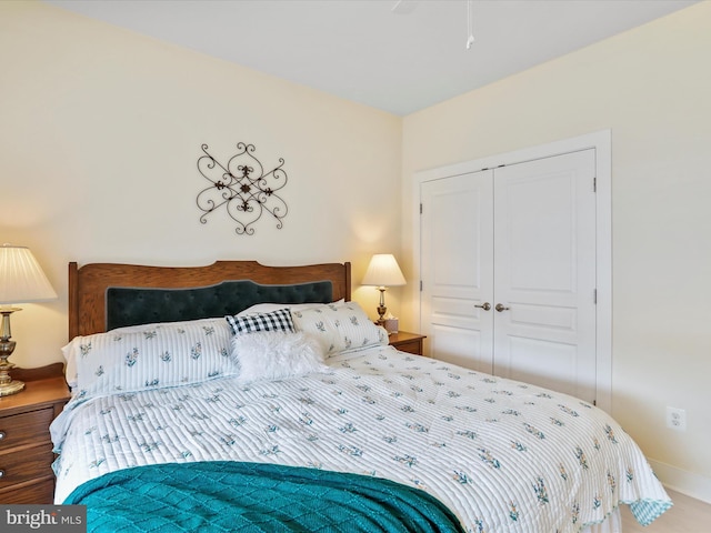 bedroom featuring a closet