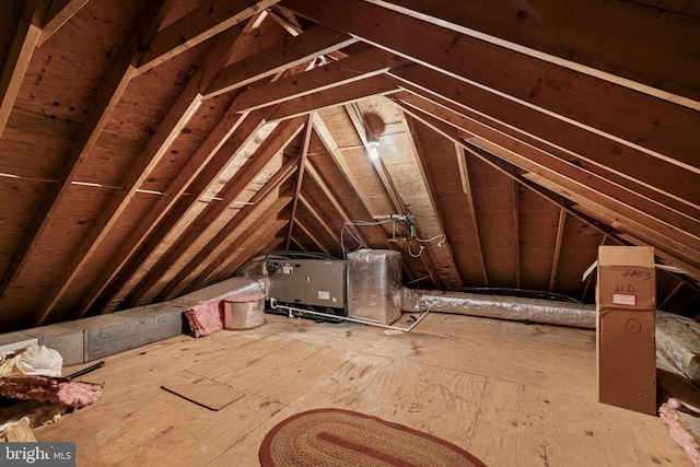 view of unfinished attic