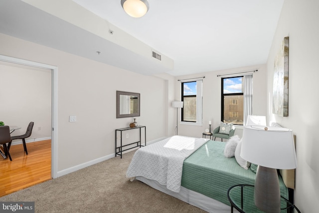 bedroom with carpet floors