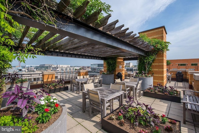 view of patio with a pergola