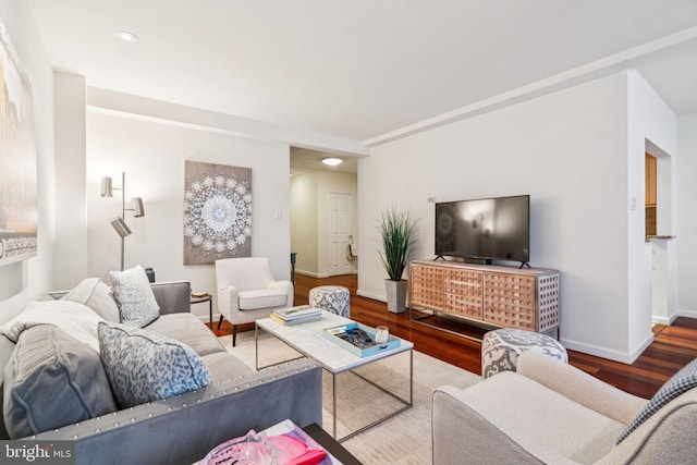 living room featuring hardwood / wood-style floors