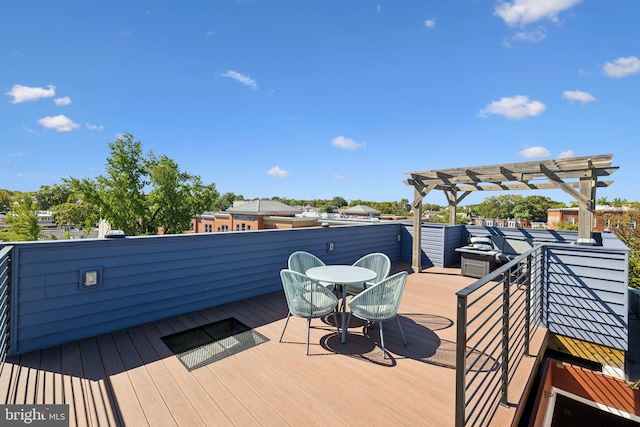 wooden deck with a pergola