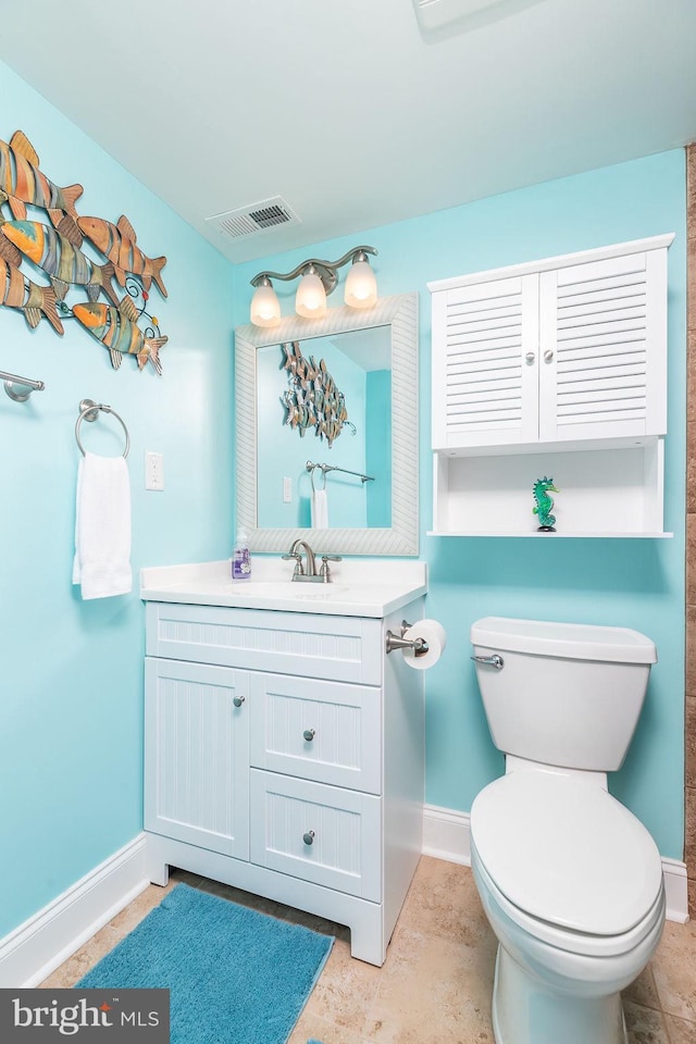 bathroom with toilet and vanity