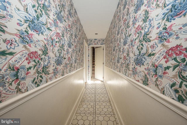 hallway featuring tile patterned floors