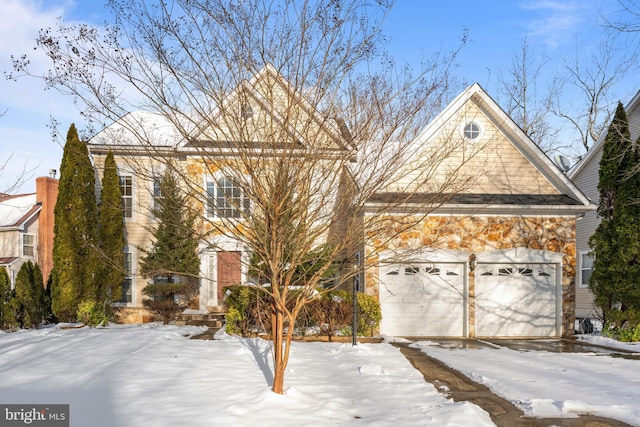 view of property featuring a garage