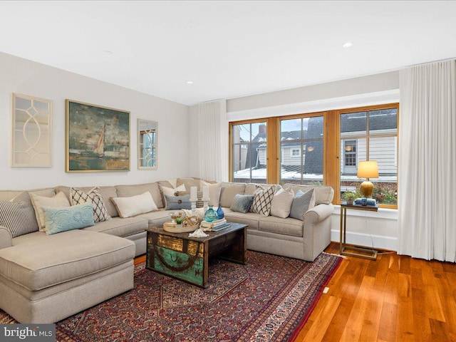 living room featuring hardwood / wood-style flooring