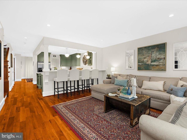 living room featuring hardwood / wood-style floors