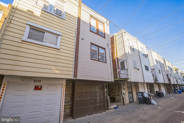 view of building exterior with a garage