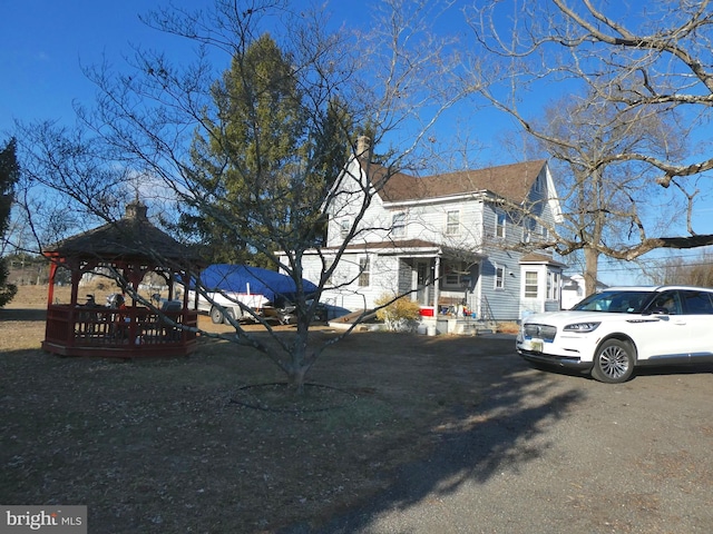 view of front of house with a gazebo