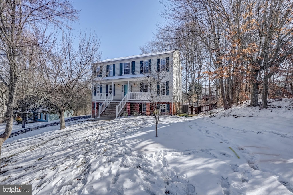 view of front of property with a porch