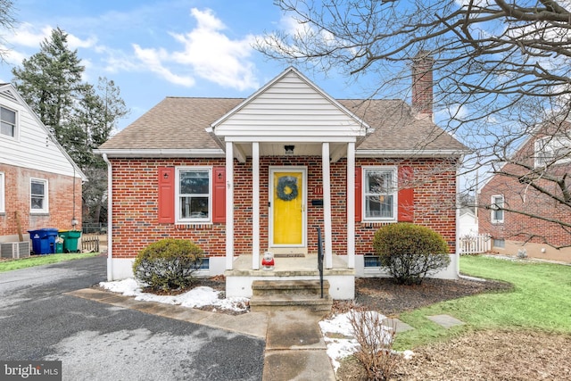 view of front of home with central AC