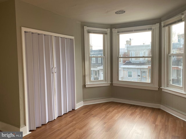 interior space with light hardwood / wood-style flooring