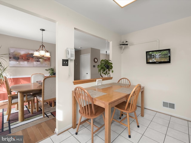 view of tiled dining room