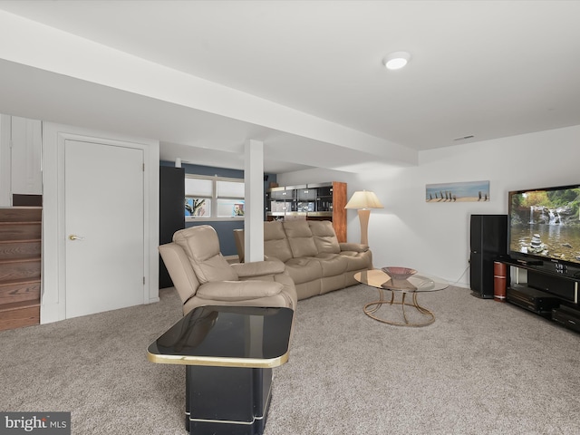 view of carpeted living room