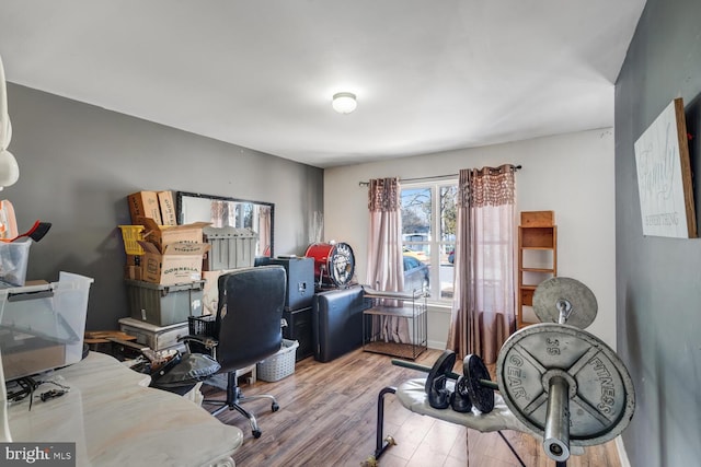 office area featuring light wood-type flooring