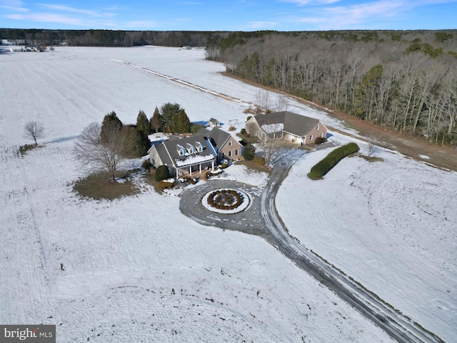 view of snowy aerial view