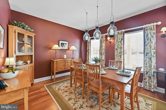 dining area featuring light hardwood / wood-style floors