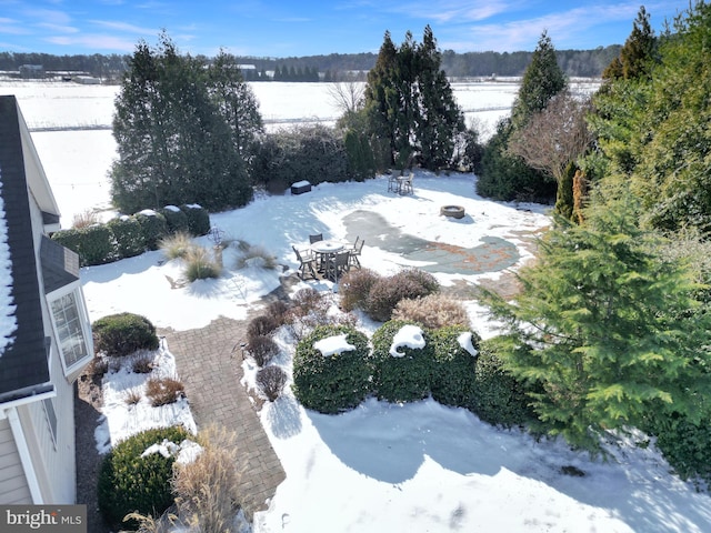 view of snowy aerial view