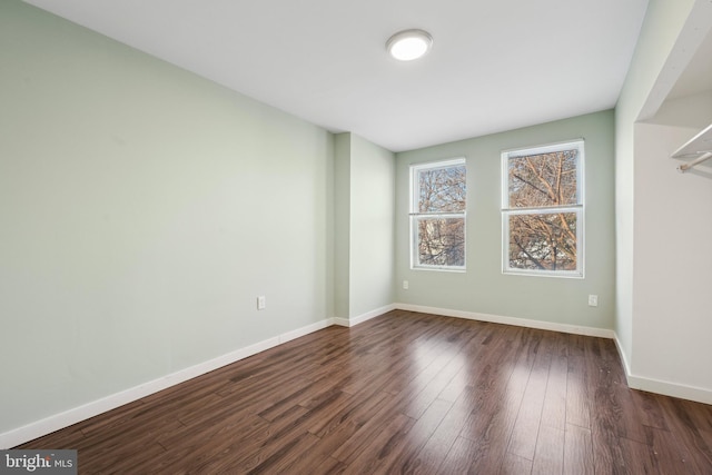 unfurnished room featuring dark hardwood / wood-style floors