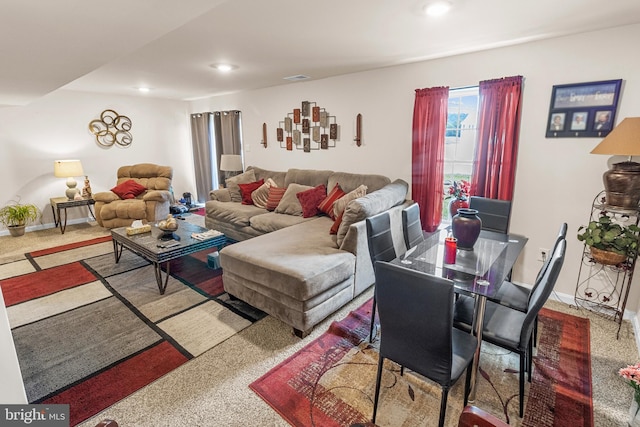 view of carpeted living room