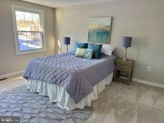 view of carpeted bedroom