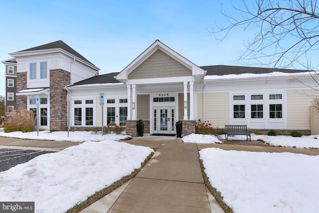 view of front of house with french doors