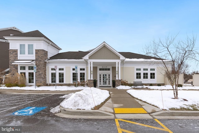 view of front of property featuring french doors