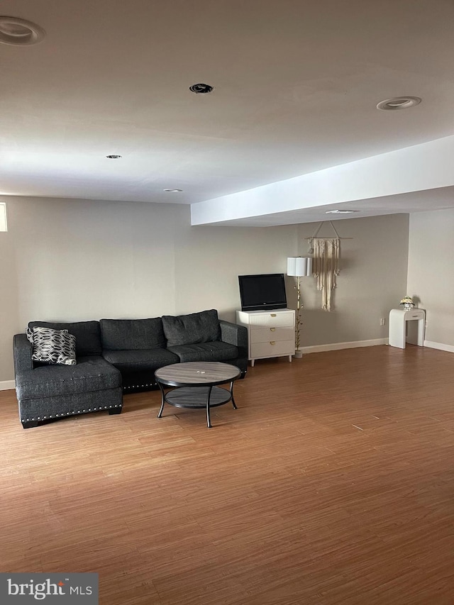 living room featuring hardwood / wood-style flooring