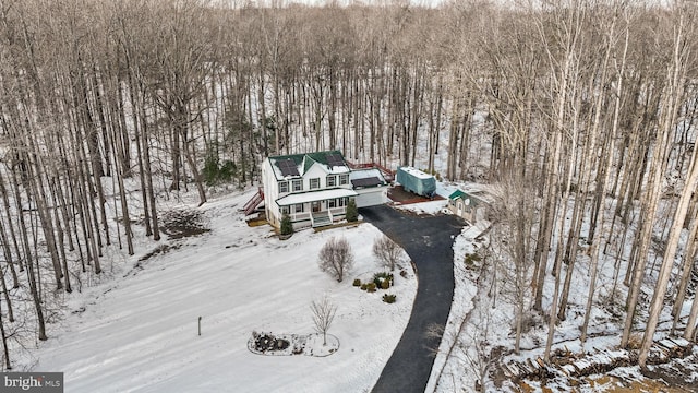 view of snowy aerial view