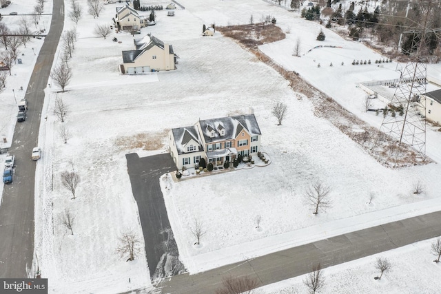 view of snowy aerial view