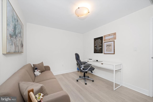 office featuring light hardwood / wood-style flooring