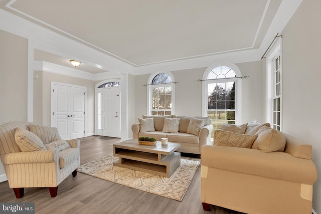 living room featuring hardwood / wood-style flooring