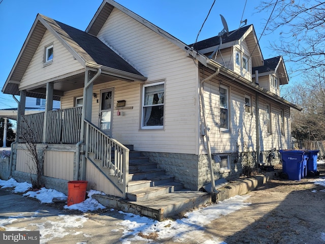 bungalow-style house with a porch