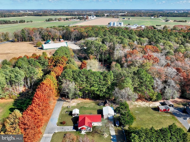 bird's eye view with a rural view