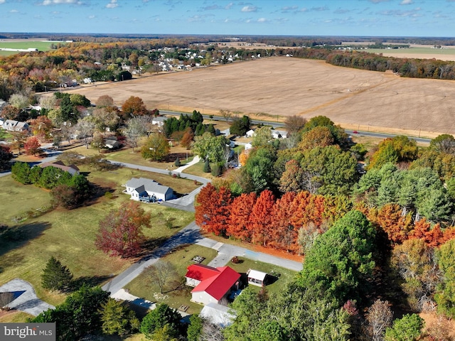 aerial view featuring a rural view