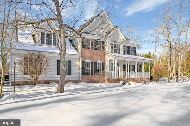 view of front of home with covered porch