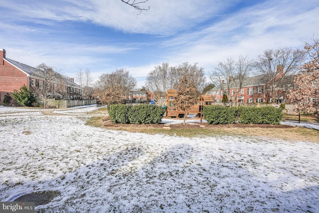 view of snowy yard