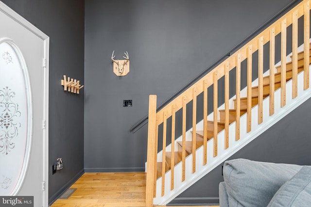 foyer entrance featuring light hardwood / wood-style floors