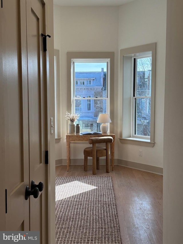 hallway featuring hardwood / wood-style floors