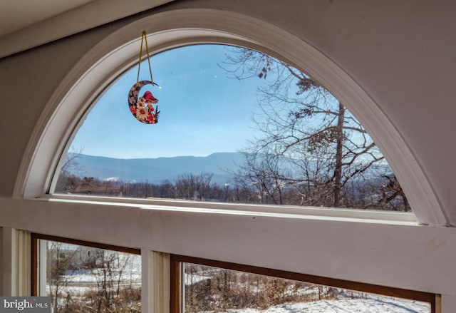 room details featuring a mountain view