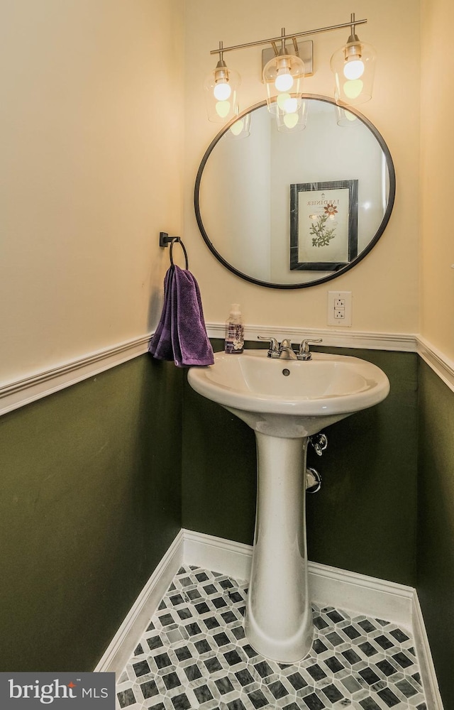 bathroom featuring tile patterned flooring