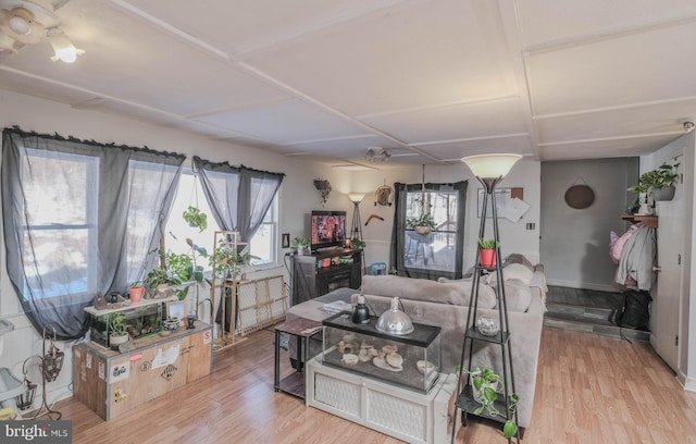 living room featuring hardwood / wood-style flooring and plenty of natural light